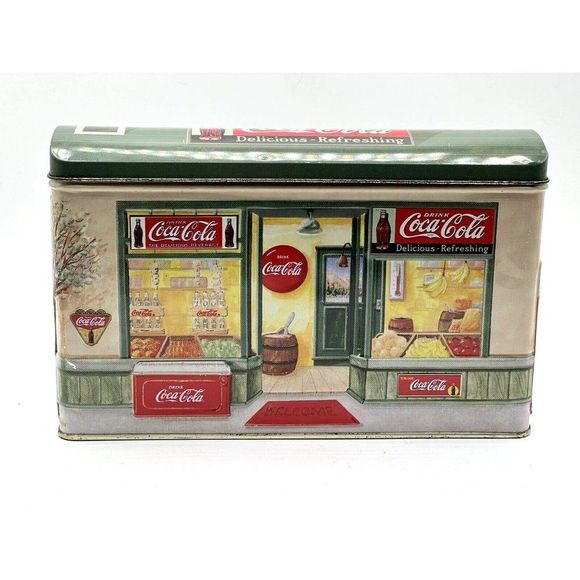 Coca-Cola Other - Vintage Coke Coca Cola Store Tin Metal Box With Lid Delicious Refreshing